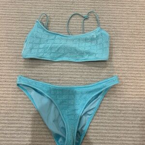 triangl swimwear Light Blue Crochet Bikini Set